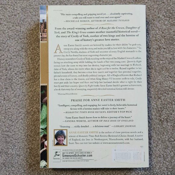 4/$20 Queen By Right: A Novel by Anne Easter Smith - Paperback - Picture 6 of 6